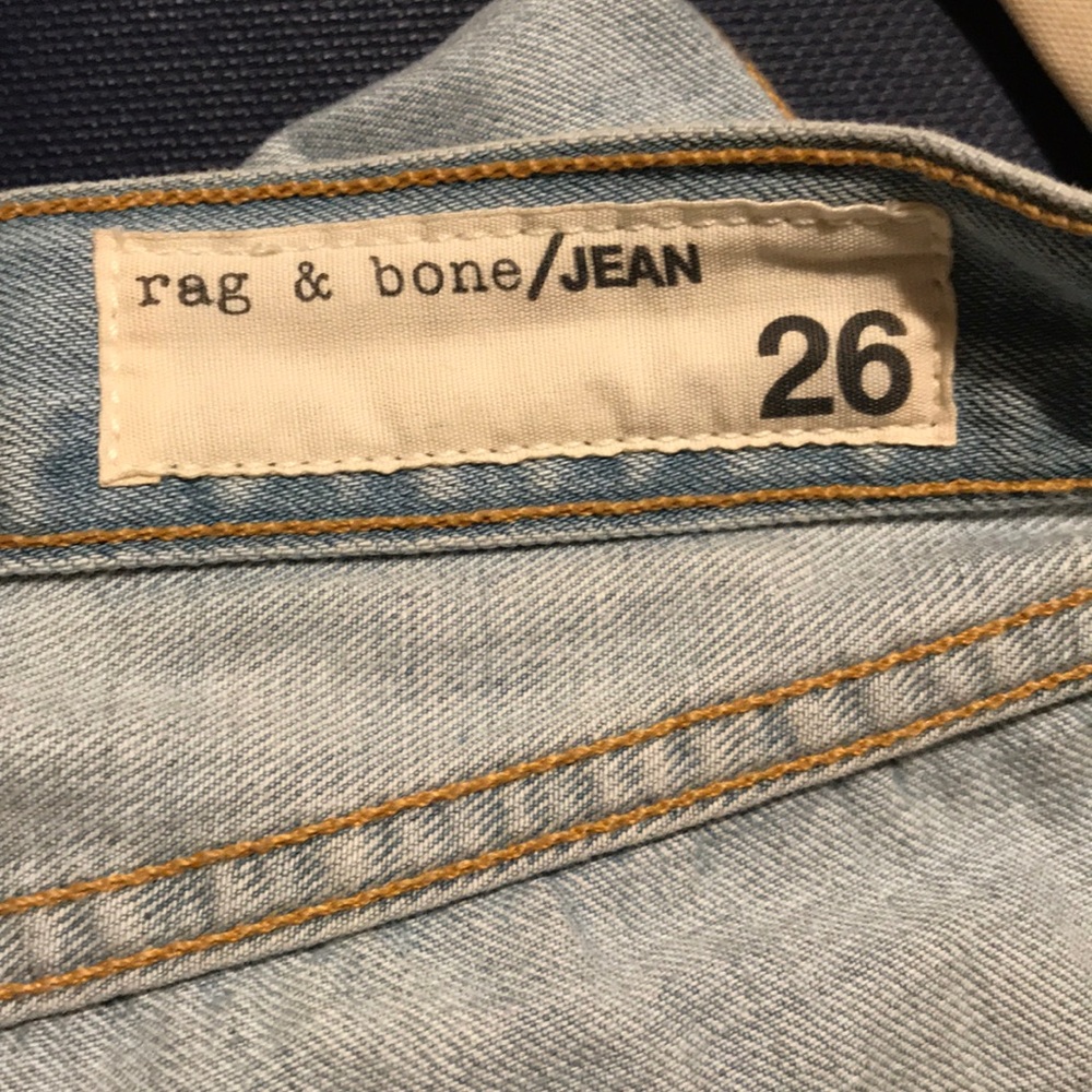 NWT Rag & Bone Powder blue cotton faded boyfriend Size 26 - Picture 4 of 7